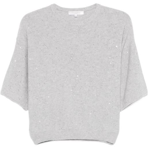 Antonelli top lucilla con paillettes - grigio