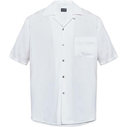 Giorgio Armani camicia a maniche corte con tasca - bianco