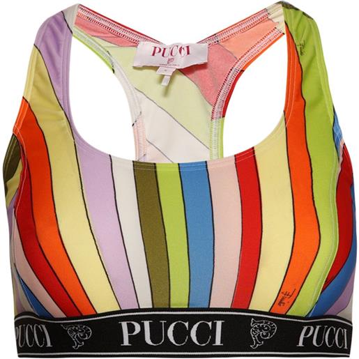 PUCCI top crop con stampa iride - giallo