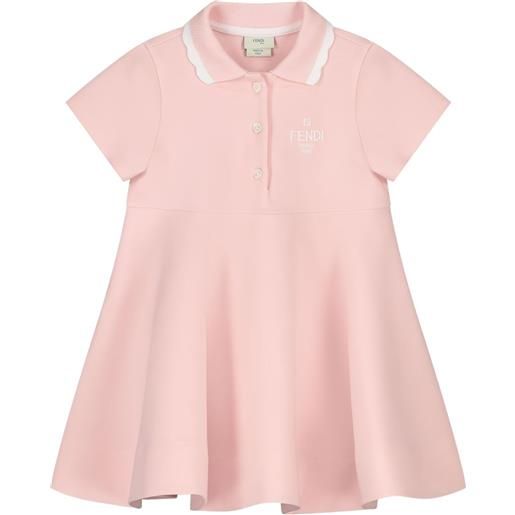 Fendi Kids abito con colletto a smerlo - rosa