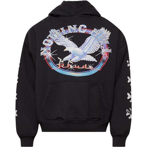 RHUDE felpa nothing hill eagle con stampa grafica - nero