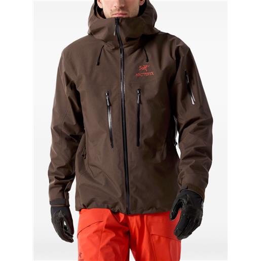 Arc'teryx giacca alpha sv con cappuccio - marrone