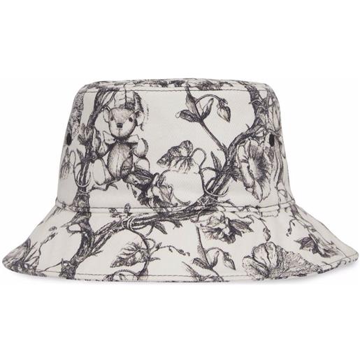 Burberry Kids cappello bucket a fiori - nero