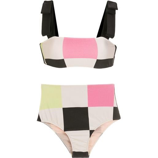 Adriana Degreas bikini a quadri - bianco