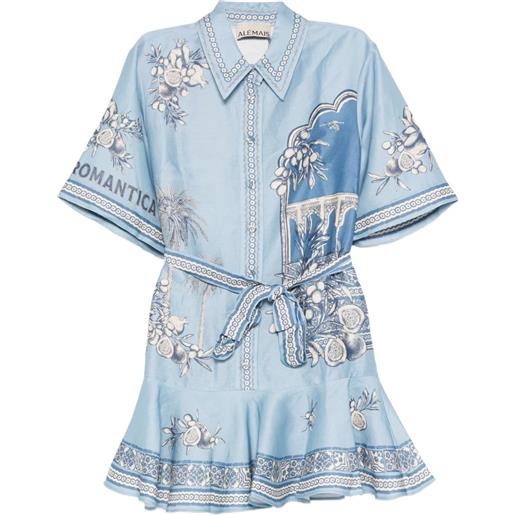 ALEMAIS abito corto villa romantica - blu
