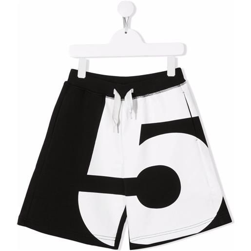 DSQUARED2 KIDS shorts sportivi con stampa - nero