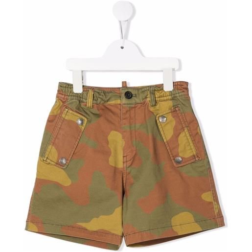DSQUARED2 KIDS shorts con stampa camouflage - verde