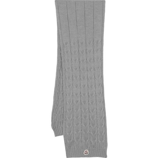 Moncler Enfant sciarpa intrecciata - grigio