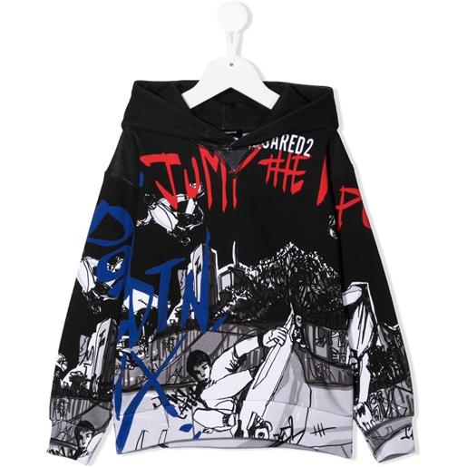 DSQUARED2 KIDS felpa con stampa - nero