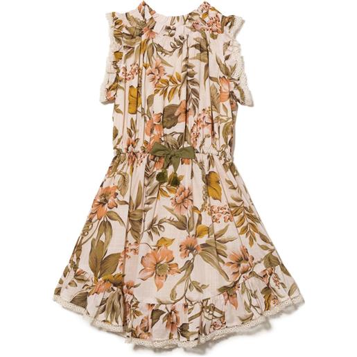 ZIMMERMANN Kids abito midi anneke a fiori - rosa