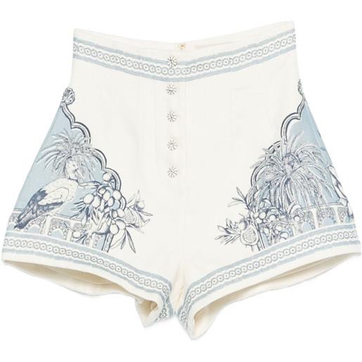 ALEMAIS shorts villa romantica con stampa - bianco