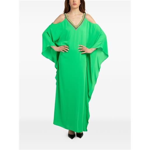 TWINSET abito lungo con scollo a v - verde