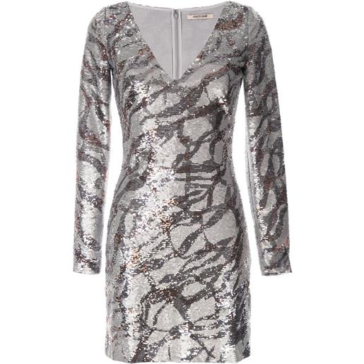 Roberto Cavalli abito con paillettes - grigio