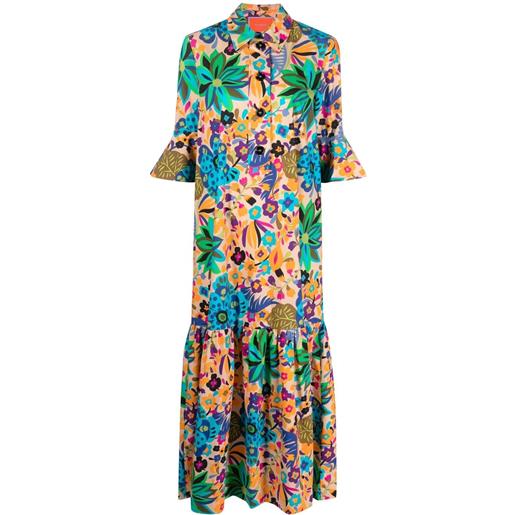 La DoubleJ abito lungo artemis con stampa grafica - verde