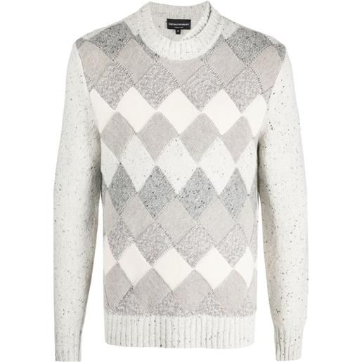 Emporio Armani maglione a rombi - grigio