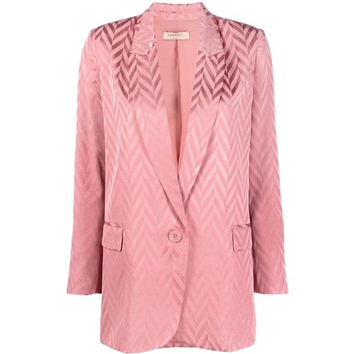 TWINSET blazer con stampa chevron - rosa