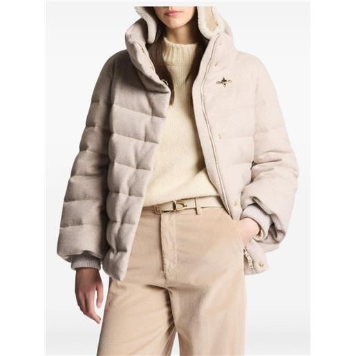 Fay piumino in jersey - toni neutri