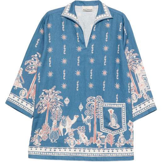 ALEMAIS abito corto acacia con stampa grafica - blu