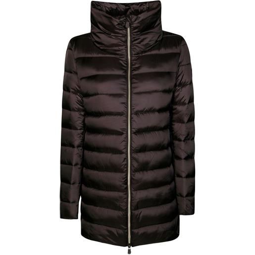Save The Duck cappotto lydia a collo alto - marrone