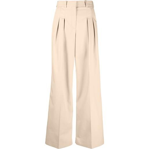 Calvin Klein pantaloni a gamba ampia con pieghe - toni neutri