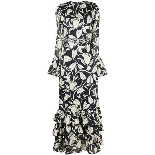 Agua By Agua Bendita abito annato con stampa flora - blu