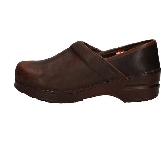 Sanita original zoccoli chiusi in pelle lavorata