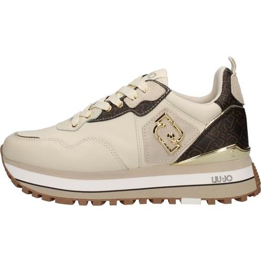 Liu Jo maxi wonder sneakers platform in ecopelle con logo all over