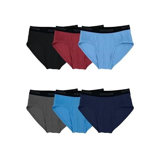 Fruit of the loom underwear briefs, tag free & moisture wicking, assorted multipacks mutande da uomo, set di 6 colori assortiti, s (pacco da 6)