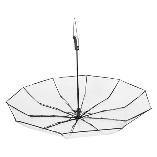 FRCOLOR ombrello trasparente automatico ombrello pieghevole automatico ombrello ad apertura automatica all'aperto uv ombrelli per pioggia ombrello da viaggio compatto metallo