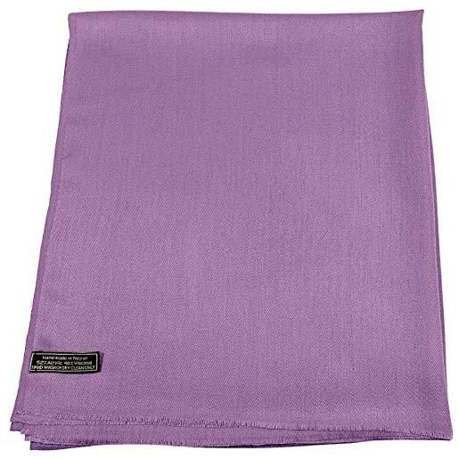 CJ Apparel mauve solido colore disegno nepalese fringe scialle sciarpa pashmina ha rubato secondi nuovo