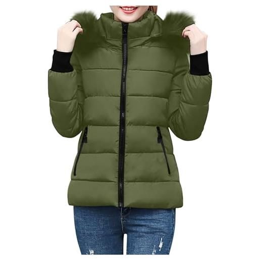 Huoghebg giubbotto donna invernale, con cappuccio, elegante, con zip, casual, caldo, comodo, maniche lunghe, antivento, cappotto donna, semplice, parka, piumino, moda, leggero, curvy, giacca, hoodies