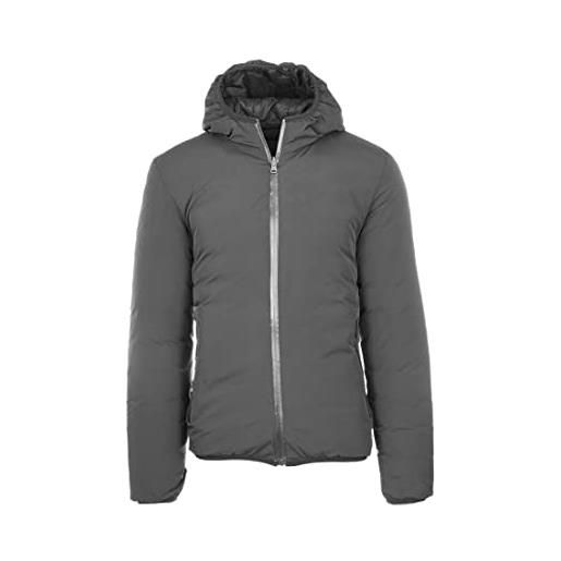Ciabalù giubbotto uomo invernale double face piumino con cappuccio reversibile (it, testo, l, regular, regular, nero)