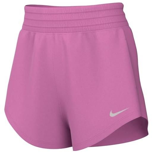 Nike w nk one df short pantaloncini, playful pink/reflective silv, m donna