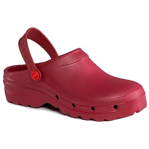 REPOSA zoccoli sanitari donna uomo light shock, zoccolo sanitario professionale in gomma antiscivolo src, laccetto ribaltabile, suola antibatterica e plantare anatomico, antistatico ultraleggero