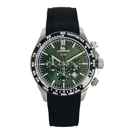 Lorenz chrono 26175nn cronografo da uomo al quarzo con cinturino in gomma sub 100 metri