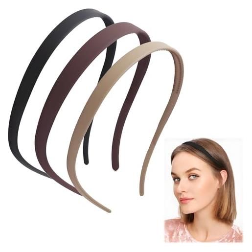 ELNX 3 pezzi di fascia per capelli a zigzag con clip, fasce per chi porta gli occhiali, fascia anti-mal di testa, finitura opaca, fasce per capelli antiscivolo, per donne, per occhiali, uso quotidiano