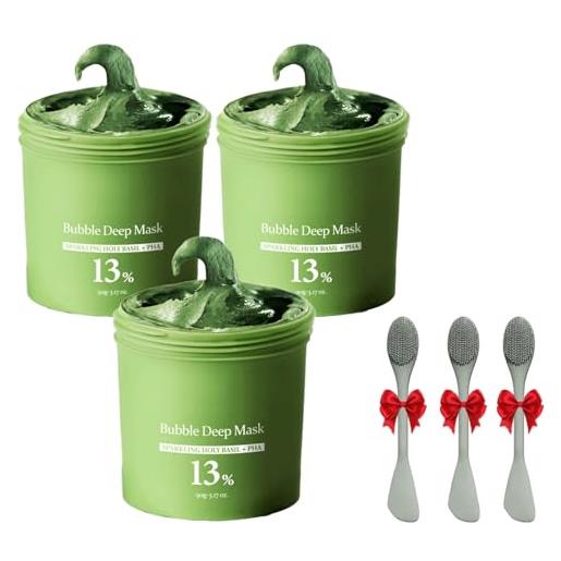 Generico maschera detergente profonda holy basil bubble - maschera all'argilla auto-schiumogena, pulizia profonda, trattamento di rinnovamento della pelle - 90 g (3 pcs)