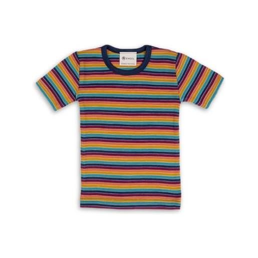 Engel natur, maglietta intima per bambini, a maniche corte, 70% lana merino, 30% seta, multicolore, 176