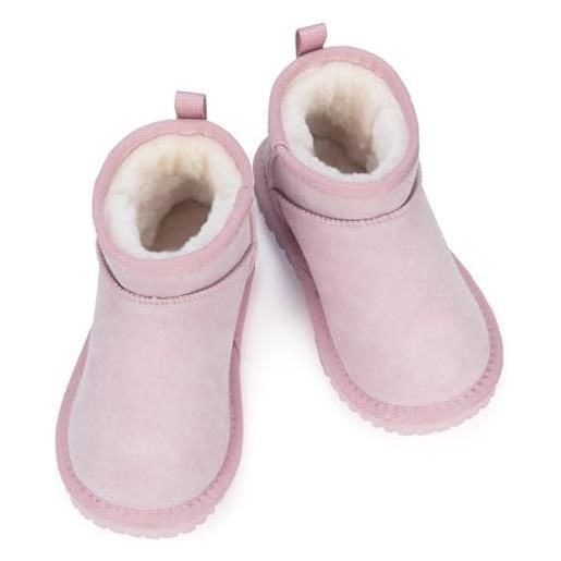 Mishansha bambini stivali da neve antiscivolo stivali invernali caldi bambino bambina rosa gr. 24