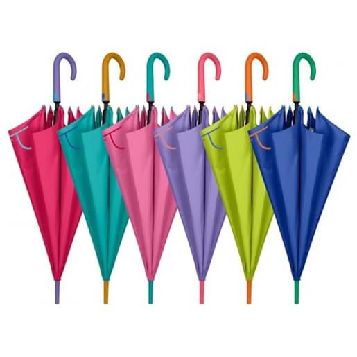 PERLETTI ombrello 61/8 automatico bicolor antivento in microfibra d. 102 cm cod. 26410