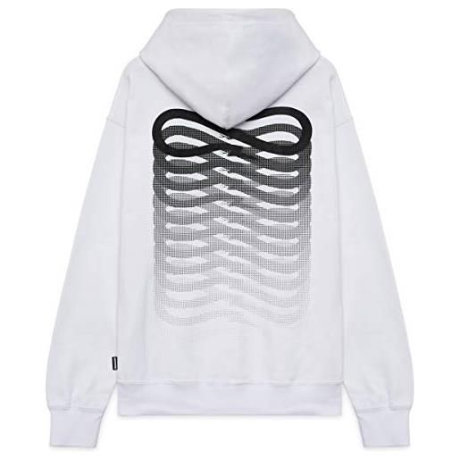 Propaganda ribs hoodie felpa con cappuccio bianca white (xl)