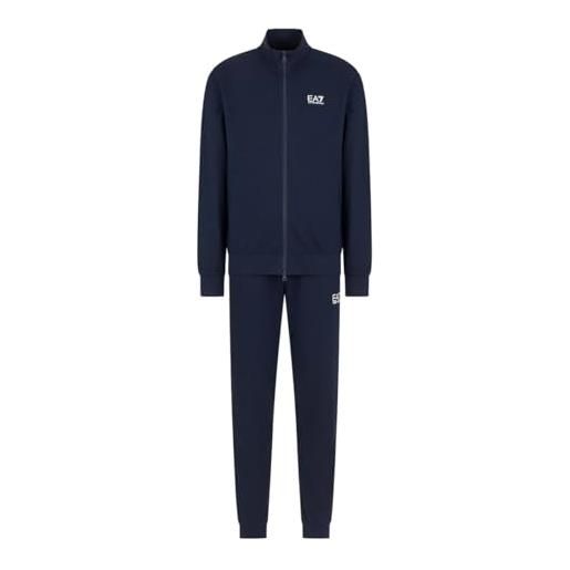 EA7 emporio armani EA7 tuta estiva da uomo core identity in cotone garzato, 8npv60 (it, testo, 5xl, regular, regular, blue)