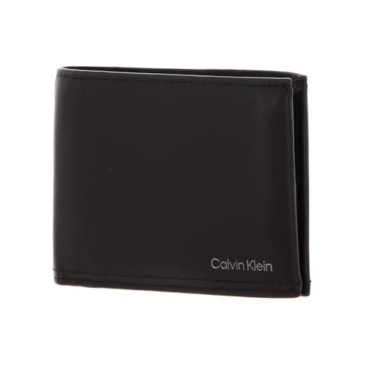 Calvin Klein duo stitch trifold 10cc with coin l dark bronze