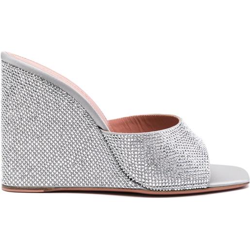 Amina Muaddi mules lupita con cristalli - argento
