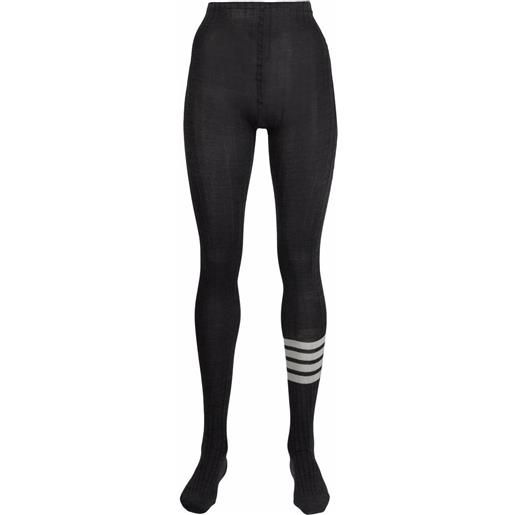 Thom Browne collant con dettaglio a righe - grigio