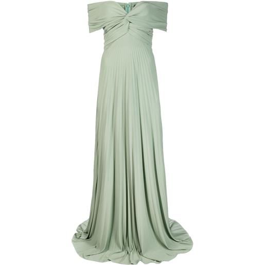 Ralph Lauren Collection abito da sera merridan plissettato - verde