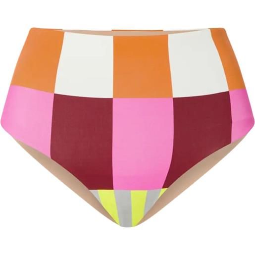Cala de la Cruz slip bikini elisa a quadri - rosa
