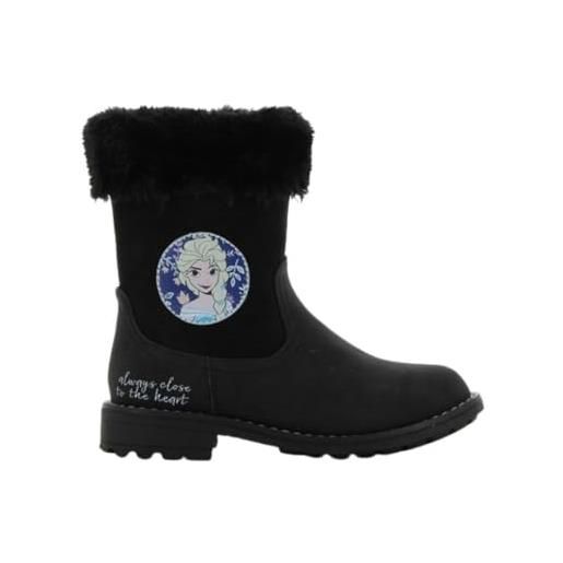 Leomil frozen stivali da neve female scarpe invernali bambini antiscivolo stivaletti invernali 25, suola antiscivolo per i giorni freddi d'inverno, nero