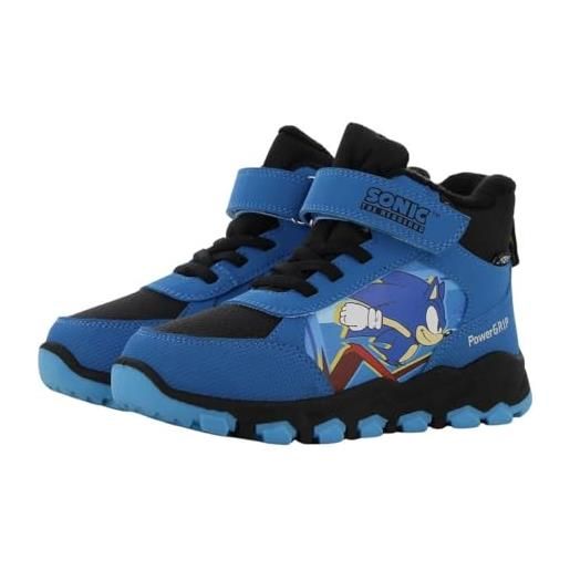 Leomil sonic stivali da neve bambino scarpe invernali bambini antiscivolo stivaletti invernali 30, suola antiscivolo per i giorni freddi d'inverno, blu