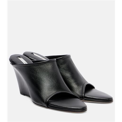 Christen mules strap stretch 75 in pelle con zeppa